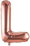 Flippy Balon Folie Metalizata Litera L, Flippy, 100 cm, Umflati cu Heliu sau Aer, Ambalaj Individual, Pai inclus, Rose Gold (129414)