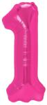 Flippy Balon din Folie Metalizata, Flippy, Figurina Cifra, Model 1, Tema Aniversare 100 cm, Ambalaj Individual, Pai Inclus, Umflare cu Aer sau Heliu, Roz (129117)