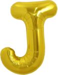 Flippy Balon Folie Metalizata Litera J, Flippy, 40 cm, Umflati cu Heliu sau Aer, Ambalaj Individual, Pai inclus, Auriu (127198)