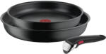 Tefal Set de 3 piese Tefal Ingenio Ultimate L7649343, tigaie 22 26 cm, maner detasabil, invelis antiaderent Titanium, indicator Thermo-Signal, , baza Therm (L7649343)