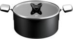 Tefal Oala cu capac Tefal Excellence+ G3285353, 28 cm, 8.4 L, invelis antiaderent, tehnologie FUSIONCORE, Thermo-Signal, , manere nituite, aluminiu, induct (G3285353)