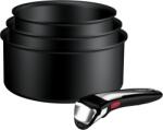 Tefal Set 4 piese Tefal Ingenio Excellence+ P0079002, cratita de 16 18 20 cm, maner detasabil, tehnologie FUSIONCORE, Thermo-Signal, , invelis antiaderent, (P0079002)