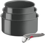 Tefal Set 4 piese Tefal Ingenio Renew L2609402, oale 16 18 20 cm, maner detasabil, inductie, invelis antiaderent ceramic, 100% aluminiu reciclat, g (L2609402)