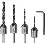 TOYA Set burghie pentru lemn cu teșitor, 5 piese, 3-6 mm, HSS 4241 (22720) Burghiu