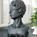 Ezera Colier choker din cristale de apatit Colin, cu charm stea din zircon, cupru placat cu aur (CCOLAP)