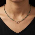 Ezera Colier Choker Valer din cristale de Rubin Zoisit, cupru placat cu aur (CCVALER)