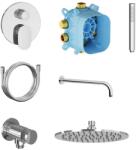 RAVAK Spring - Baterie duș încastrată SG 090.00CR, cu corp, cu accesorii, crom X07S145 (X07S145)