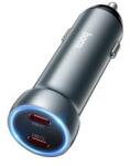 hoco. Z54B 60W USB-C PD 30W + 30W autós töltő - fémszürke (HC645799) - primanet
