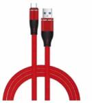  Cablu date si incarcare USB la USB-C, 200W, 2 metri, capete metalice, panzat, gros, rosu (DENI400)