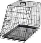 PawHut Cușcă de Transport pentru Câini, Metal și PP, Formă Trapezoidală pentru Mașină, cu Mâner, 76x48x55cm, Negru | Aosom Romania (D02-034V01)
