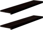 vidaXL lépcsőfokok 2 db sötétbarna 120x30x2 cm tömör fa tölgyfa 3283807 (3283807)