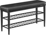 VASAGLE EKHO modern műbőr cipős pad, 100 cm, tintafekete (LSB113B01)