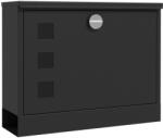 HOMCOM Postaláda, fém modern, zárható, 36, 5 x 11, 5 x 29 cm, fekete (B80-015V00BK)