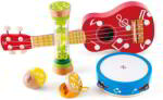 Hape Mini Zenekar Hangszerkészlet - 5 db Fa Hangszer (E0339)