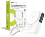 Mobile Origin 10000 mAh Qi2 TFT Display Semi-Solid PowerBank PB19 - USB-C Cable, White (MO-TDS-PB19-WHT)