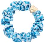 By Eloise London Silk Scrunchie Gold Heart Hajgumi nőknek színes Blue Leopard