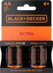 Black Plus Decker Extra Alkaline 4 AA Elem (LR6P4B)