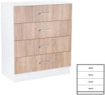 Leziter Miami komód 4 fiókos 80x92 cm sonoma tölgy-fehér (LMK4FSTF) - everyo