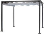 Rila Crafts Pergolă grădină Rila Crafts V11-8, 3 x 3 metri, acoperiș retractabil, gri