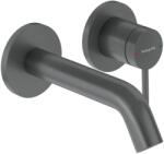 Hansgrohe Tecturis S Egykaros mosdócsaptelep falsík alatti szereléshez, falra szerelhető EcoSmart+ 16, 5 cm-es kifolyóval, Szálcsiszolt Fekete Króm 73350340 (73350340)