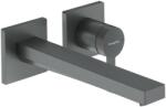 Hansgrohe Tecturis E Egykaros mosdócsaptelep falsík alatti szereléshez, falra szerelhető EcoSmart+, 22, 5 cm-es kifolyóval, Szálcsiszolt Fekete Króm 73051340 (73051340)
