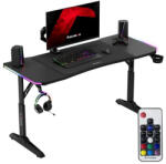 Huzaro HERO 3.6 állítható magasságú gamer asztal, RGB világítással 140 x 60 cm