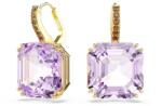 Swarovski női aranyozott kristály fülbevaló MILLENIA - lila Univerzális méret