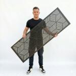  Fali dekorpanel, doboz minta, 50x150 cm, 3 mm HDF - FP11 fa fekete falburkolat