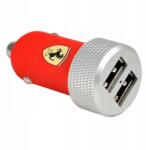Ferrari Autós töltő 2.1A 2X Usb Piros (3700740319543)