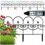 Vilde 4x Kerti Kerítés fekete border palánk gyepszegély ágyás 238 cm (5900670115026)