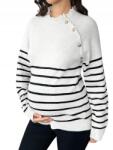 Shein Csíkos Kismama Pulóver, Xl-es