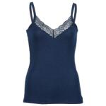 Engel Дамско копринено термобельо Engel Women's Top with Lace Silk base layer - Marine - размер 42/44 (EU) (114-1895-0113)