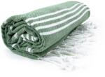 The One Towelling Prosop de plajă Hamam Sultan - Verde măslin / albă | 100 x 180 cm (Hamsultan-8719322222251) Prosop