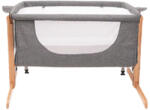 Cilek Patut co-sleeper pentru bebelusi, reglabil pe inaltime, picioare lemn, gri