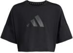 adidas Детска спортна тениска adidas Kid's Sport Icon Crop Tee Sport shirt - Black / Black - размер 116 (EU) (704-6099-0111)
