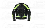 motoros kabát TRACK neon, méret: S, cordura anyagból, kivehető thermo bélés, CE jóváhagyott protektorok, 100% vízálló anyagból,