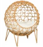 PawHut Techrattan macskakosár párnával, 45x 57cm, Barna (D30-442BN)