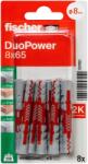 Fischer DuoPower kétkomponensű nylon dübel 8 x 65 K - csavar nélkül, bliszteres, 8 db/csomag (537651) - metacsavar