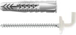 Fischer Univerzális dübel UX WH N 8 x 50 - peremmel és derékszög kampóval (fehér bevonattal), 25 db/csomag (94413)