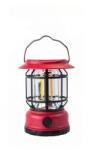Flippy Lampa portabila camping, Felinar Vintage, ABS, Iluminare 30 COB LED, Intensitate reglabila, Acumulator inclus, Incarcare Solara si USB, 5W, Flippy, Rosu (124109)