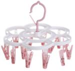 Flippy Uscator de Rufe Suspendat Flippy, cu 16 Carlige, Rotire 360 Grade, Mateiral Plastic, Usor de Depozitat, Multifunctional, 26 x 21 cm, Roz (125673)