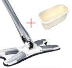 Flippy Set Mop Plat + Galeata, Flippy, cu Sistem de Stoargere, Lungime Telescopica 140 cm, Argintiu/Galben (126482)