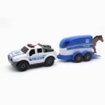 Flippy Masina De Politie Cu Remorca De Echitatie Si Figurina Cal, Cu Frictiune, Jucarie Interactiva Pentru Copii, Vehicul De Interventie Transport Cai Cu Remorca Si Cal Inclus, SUV Politie Realist, Aventura 