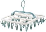 Flippy Uscator de Rufe Suspendat Flippy, cu 40 Carlige, Rotire 360 Grade, Protectie Vant, Pliabil, Patrat, Mateiral Plastic, Usor de Depozitat, Multifunctional, 36 x 24 cm, Alb/Albastru (125676)