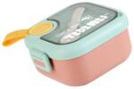 Flippy Caserola pentru copii Flippy, lunch box, 750 ml, doua boluri, lingura, foarfeca din plastic, rezistenta la scurgeri, Roz (125015)