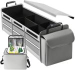 Flippy Organizator Auto pentru Portbagaj, Flippy, Model Pliabil, din Panza, cu Geanta Termoizolanta Detasabila, 3 Compartimente, Curele Ajustabile, 90 x 35 x 30 cm, Gri (165286)
