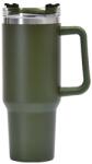 Flippy Cana Termos din Plastic, Flippy, pentru Bauturi Calde si Reci, cu Maner, 9.9x9.9x27 cm, Verde Army (131374)