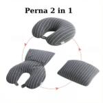 Flippy Perna de calatorie, Flippy , 2 in 1, cu Particule de Spuma cu Memorie, Gri (125869)