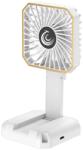 Flippy Ventilator Portabil, Flippy, de Gat, de Birou, Suport Telefon, 14 x 7 cm, Incarcare USB, din ABS, 3 Viteze, Alb (135998) Ventilator