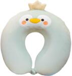 Flippy Perna de Calatorie in Forma de U, Flippy, Pentru Gat si Cap, Umplutura din Spuma cu Memorie, 30x30 cm, Model Pinguin, Accesoriu de Voiaj, Birou, Masina, Sistem Prindere Capse, Verde (133455)